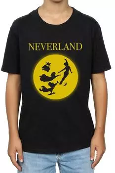 Футболка с силуэтами Луны Питера Пэна Disney, черный