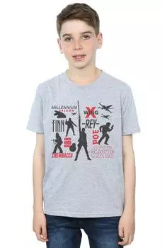 Футболка с силуэтами «Последнее восстание джедаев» Star Wars, серый