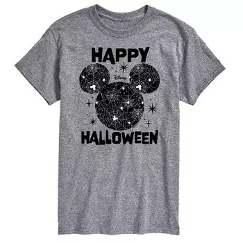 Футболка с силуэтом и акварелью «Микки Маус и друзья» Disney's Big & Tall Happy Halloween Licensed Character, серый