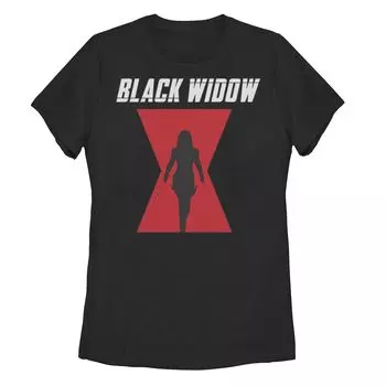 Футболка с силуэтом и логотипом Marvel Black Widow для юниоров Licensed Character