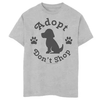 Футболка с силуэтом и рисунком «A Dog's Purpose Adopt» для мальчиков 8–20 лет «Не покупай» Licensed Character