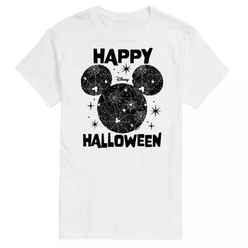 Футболка с силуэтом и рисунком «Микки Маус и друзья» Disney's Big & Tall Happy Halloween Licensed Character, белый