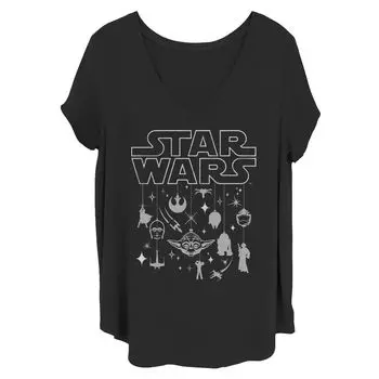 Футболка с силуэтом Juniors' Plus Star Wars Holiday Licensed Character