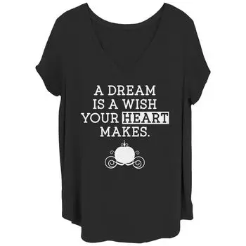 Футболка с силуэтом кареты Juniors' Plus Disney Cinderella A Dream Is A Wish Licensed Character, черный