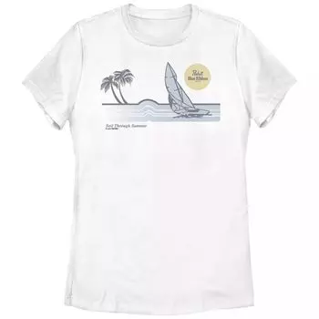 Футболка с синей лентой Pabst для юниоров и плакатом с рисунком Sail Through Summer Licensed Character