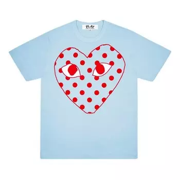 Футболка с синим сердечком Comme Des Garcon, синий