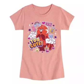 Футболка с слишком милым рисунком для девочек 7–16 лет Disney/Pixar's Turning Red Licensed Character, розовый