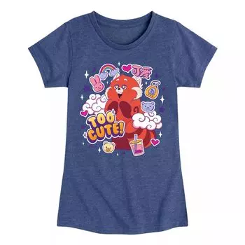 Футболка с слишком милым рисунком для девочек 7–16 лет Disney/Pixar's Turning Red Licensed Character, синий