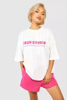 Футболка с слоганом dsgn studio bubble Boohoo, экру