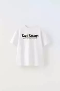 Футболка с слоганом ZARA, белый