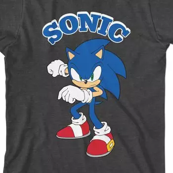 Футболка с современным персонажем и рисунком Sonic the Hedgehog для мальчиков 8–20 лет Licensed Character