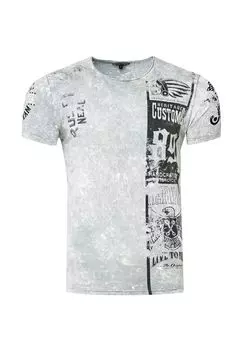 Футболка с современным принтом RUSTY NEAL, серый