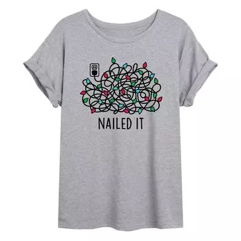 Футболка с струящимся графическим рисунком Juniors' Nailed It Lights Licensed Character