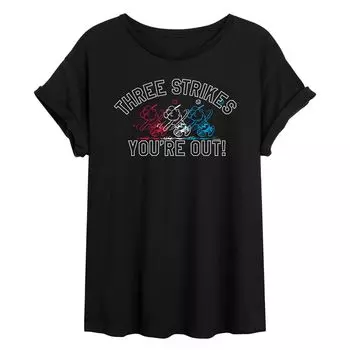 Футболка с струящимся графическим рисунком Peanuts Snoopy Three Strikes для юниоров Licensed Character