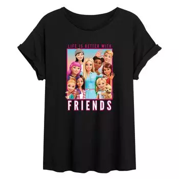 Футболка с струящимся рисунком Barbie Friends для юниоров Licensed Character