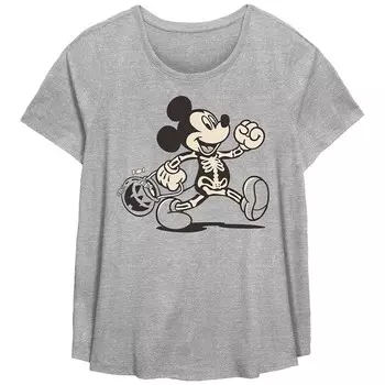 Футболка с струящимся рисунком большого размера Disney's Mickey Mouse Funny Bones Trick Or Treater, цвет Heather Gray
