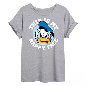 Футболка с струящимся рисунком Disney's Donald Duck Juniors Donald Happy Face Licensed Character
