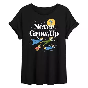 Футболка с струящимся рисунком Disney's Peter Pan Juniors Never Grow Up Disney