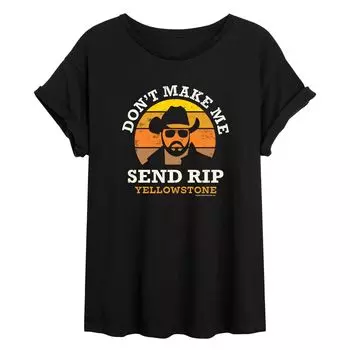 Футболка с струящимся рисунком для юниоров Yellowstone "Don't Make Me Send RIP" Licensed Character