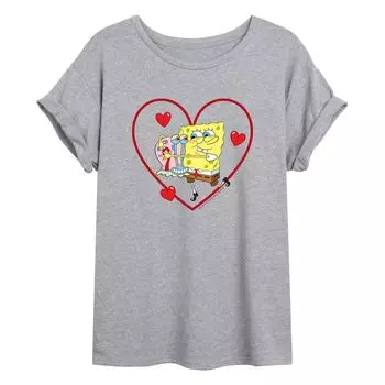 Футболка с струящимся рисунком «Губка Боб Квадратные Штаны и Гэри» для юниоров Nickelodeon