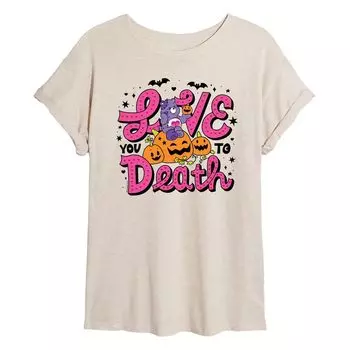 Футболка с струящимся рисунком и рисунком Care Bears Love You To Death для юниоров Licensed Character, бежевый