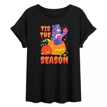 Футболка с струящимся рисунком и рисунком Care Bears Tis The Season для юниоров Licensed Character, черный