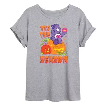 Футболка с струящимся рисунком и рисунком Care Bears Tis The Season для юниоров Licensed Character, серый