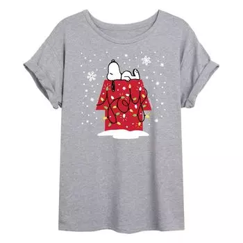 Футболка с струящимся рисунком «Merry Christmas» для детей Peanuts Snoopy Licensed Character