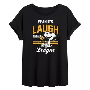Футболка с струящимся рисунком «Peanuts Charlie Brown & Snoopy Laugh League» для юниоров Licensed Character