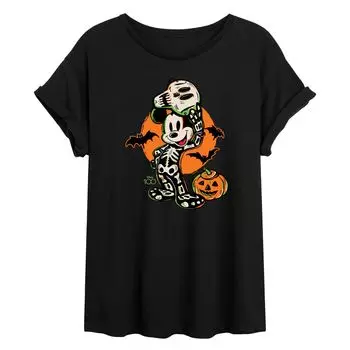 Футболка с струящимся рисунком скелета Микки Диснея 100 Juniors Licensed Character