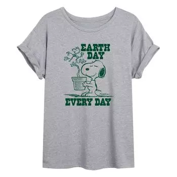 Футболка с струящимся рисунком Снупи для детей Peanuts "Earth Day Every Day" Licensed Character