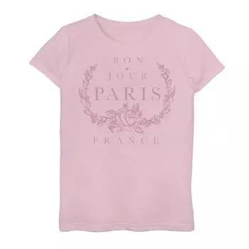 Футболка с текстом и графическим рисунком для девочек 7–16 лет Paris Couture Bonjour Licensed Character