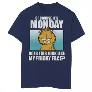 Футболка с текстом и графическим рисунком Garfield Monday для мальчиков 8–20 лет Licensed Character