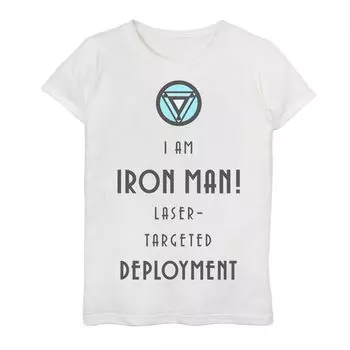 Футболка с текстом и лазерным прицелом для девочек 7–16 лет Marvel Iron Man Licensed Character