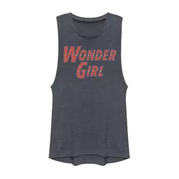Футболка с текстовым логотипом DC Comics Wonder Girl для юниоров и мускулистыми мышцами Licensed Character