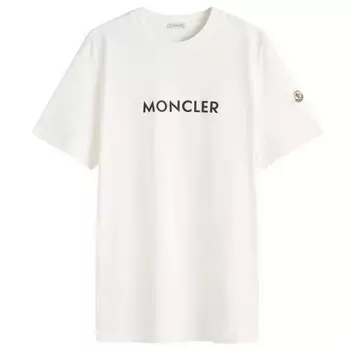 Футболка с текстовым логотипом Moncler, белый