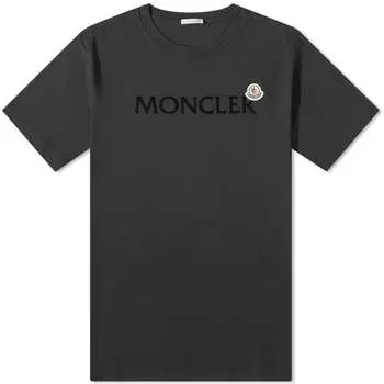 Футболка с текстовым логотипом Moncler, черный