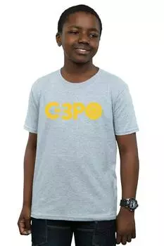 Футболка с текстовым логотипом The Rise Of Skywalker C-3PO Star Wars, серый