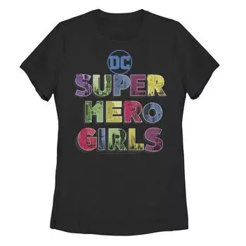 Футболка с текстовым наполнением для девочек DC Comics Super Hero для девочек Licensed Character