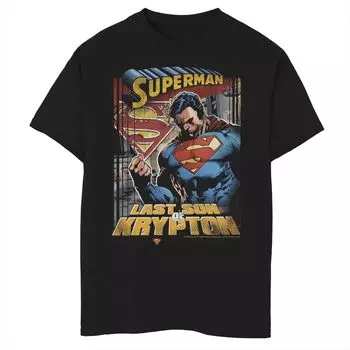 Футболка с текстовым плакатом и графикой DC Comics для мальчиков 8–20 лет, Супермен, последний сын Криптона Licensed Character