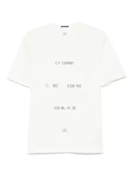 Футболка с текстовым принтом C.P. Company, белый