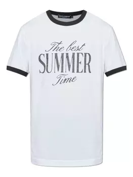 Футболка с текстовым принтом Dolce & Gabbana, белый