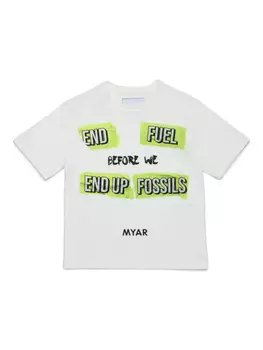 Футболка с текстовым принтом MYAR KIDS, белый
