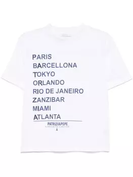 Футболка с текстовым принтом Patrizia Pepe, белый