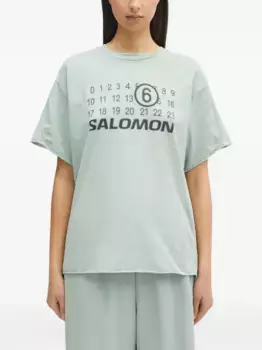 Футболка с текстурированным принтом X Salomon, бесшовная MM6 Maison Margiela, зеленый