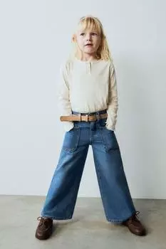 Футболка с текстурой на пуговицах ZARA, экрю