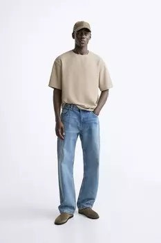 Футболка с текстурой ZARA, кэмел