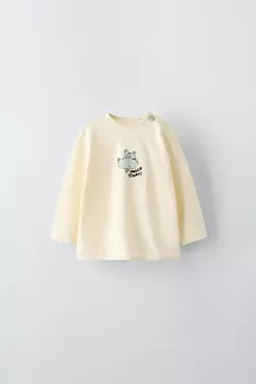 Футболка с тигром ZARA, светло-желтый