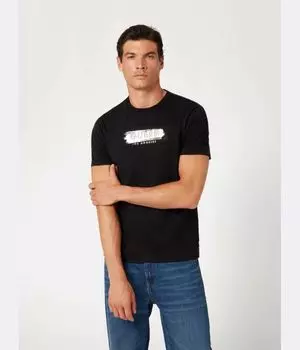 Футболка с тиснением Slim fit Guess Jeans, черный