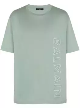 Футболка с тисненым логотипом BALMAIN, зеленый